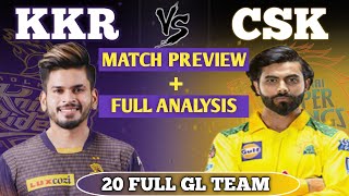 CSK vs KKR Dream11 Team Prediction | CSK vs KOL Grand league Team | CSK vs KOL Match Prediction