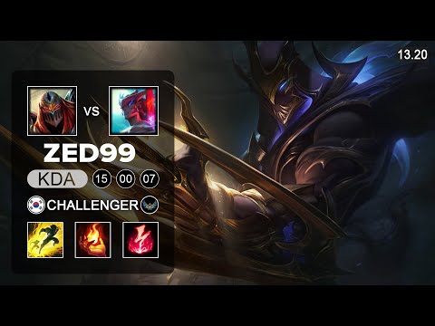 ZED99 Zed vs Yone Mid - KR Challenger - Patch 13.20 Season 13