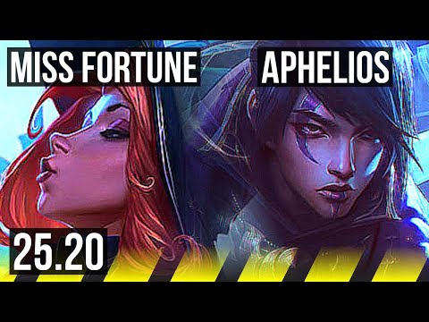 MISS FORTUNE & Poppy vs APHELIOS & Thresh (ADC) | 67% winrate | EUW Challenger | 25.20