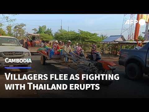 Video | Cambodian villagers flee border region as Thailand launches strikes | AFP