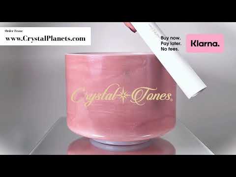 Rose Quartz, White Light Aura Gold Crystal Tones® Alchemy Crystal Singing Bowl 9" D#-10