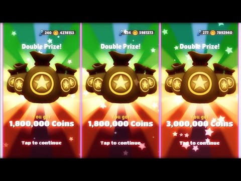 Super Mega Jackpot and Two Mega Jackpots on Subway Surfers!