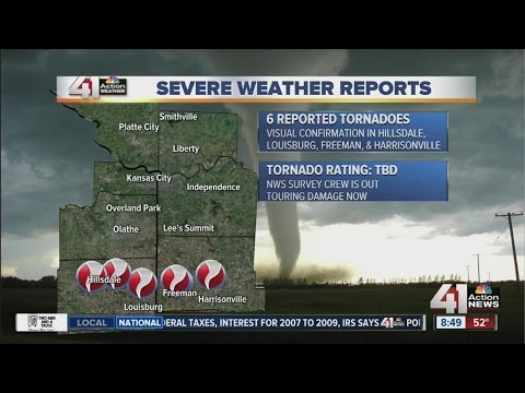 VIDEO: 6 tornadoes reported in Kansas and Missouri on Friday