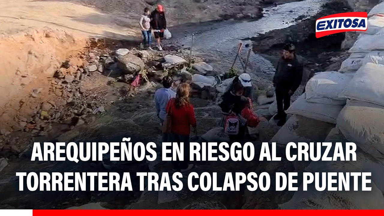 🔴🔵 Población se expone a riesgo en torrentera ante colapso de puente por huaico