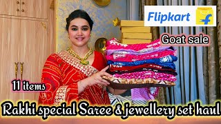Flipkart Goat Sale UPTO 80-90% 0FF festival wear Saree & jewellery set haul @PoojaRikichoyal