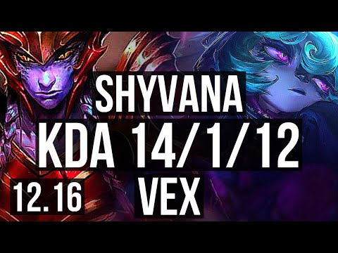 SHYVANA vs VEX (MID) | 14/1/12, Legendary, 1.4M mastery | KR Diamond | 12.16