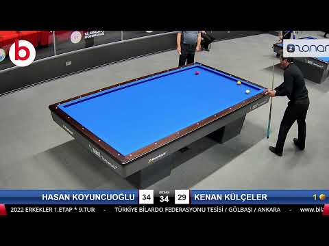 HASAN KOYUNCUOĞLU & KENAN KÜLÇELER Bilardo Maçı - 2022 ERKEKLER 1.ETAP-9.TUR