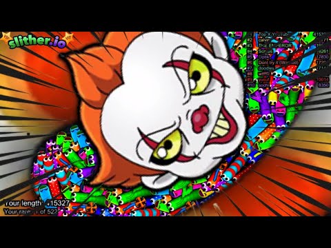 Slither.io A.I. Pennywise Kills All Snakes - Epic Skin Slitherio Vip Devil Best Gameplay - Infinity