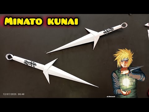make minato kunai from paper (how to make minato kunai).  #how #diy #origami