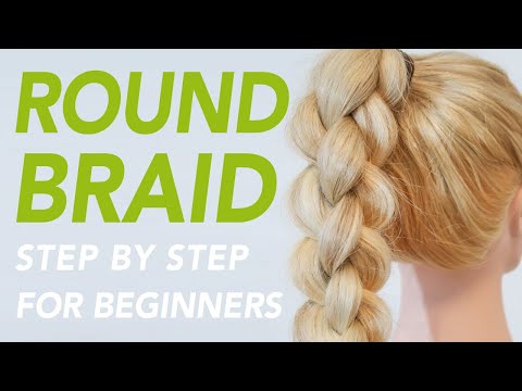 How To 4 Strand Round Braid For Beginners - Easy Step By Step -  Braided ponytail (How to 3D Braid)