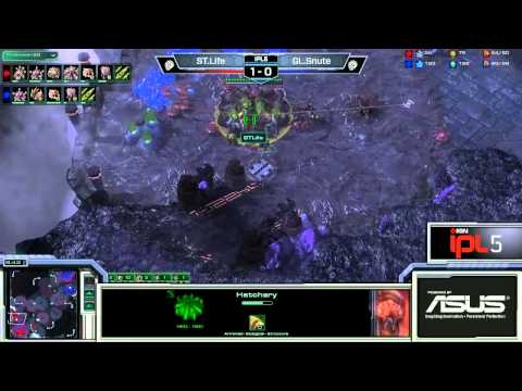 SC2 Snute vs Life ZvZ Game 2 IPL 5 Losers Round 5 Starcraft 2 Tournaments