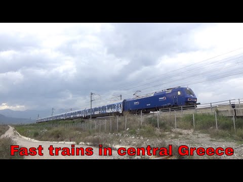 Fast electric and diesel trains in central Greece (07/11/19)