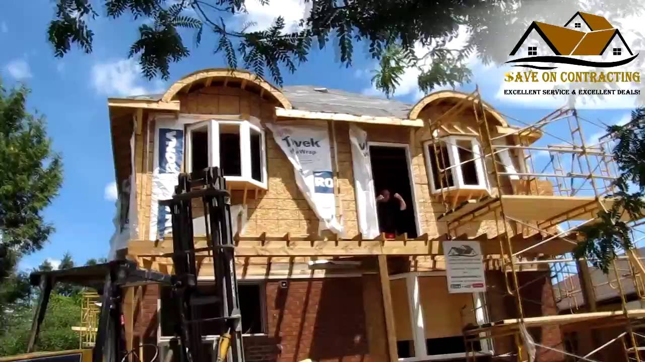 Second floor addition scarborough project #1 (2016) -  start of brick