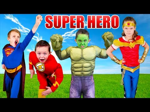 Kids Fun TV Superhero Compilation Video: Shazam, The Flash VS Superman! Superhero Race In Real Life!