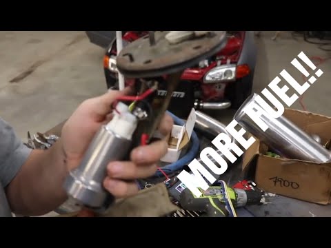 Honda Civic gets Walbro 450 fuel pump installed and wiring with relay.