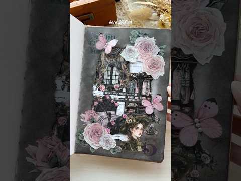 ASMR Black Pink Journaling🖤🩷🖤#journaling #journalwithme #scrapbooking #asmr #diy