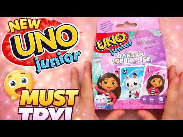 Vídeo relacionado con Mattel Games UNO Junior La casa de muñecas de Gabby, juego de cartas para fiestas infantiles, noches en familia, vacaciones y viajes, JLH17