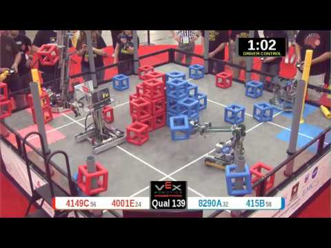 2015 VRC Arts Q139 - 4149C 4001E vs 8290A 415B - 48 to 47 - VEX Worlds 2015 - Arts Division