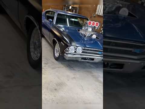 1969 Chevelle. 871 Littlefield Blower on SBC Chevy. Throwback.