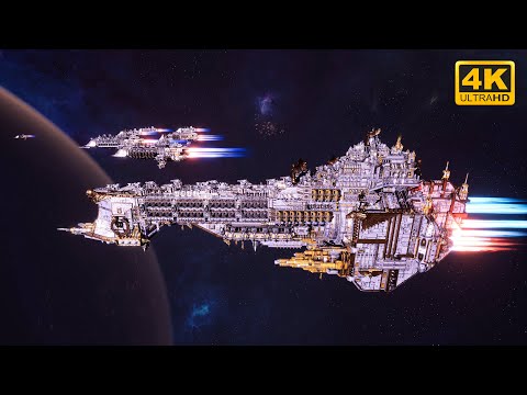Imperial Navy vs Tau Merchant Fleet - Skalgrim Mod - 4K Quality - Battlefleet Gothic Armada 2