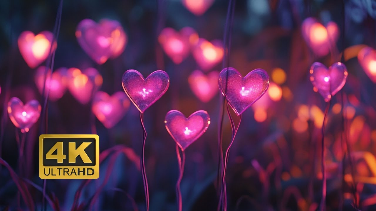 4K Valentines day animated love tree background | Prefect for desktop live wallpaper