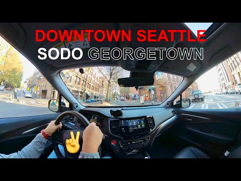 Driving Tour Downtown Seattle, SODO, Georgetown | Insta360 X3 For Driving Tour Videos