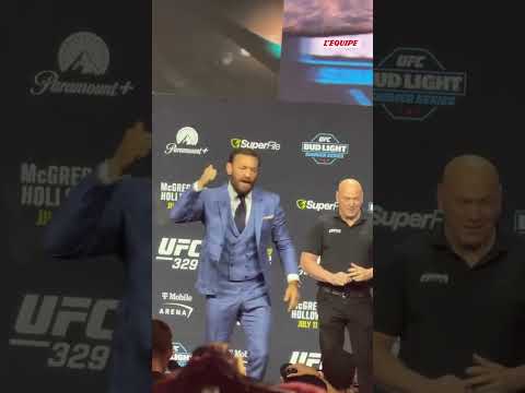 🔥 Face à face électrique entre McGregor et Holloway avant l'UFC 329 #ufc #mma #fighting