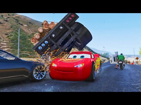 Rayo Lightning McQueen Car Traffic Crashes compilation Los Santos City Rampage Ep. 2 #mcqueen