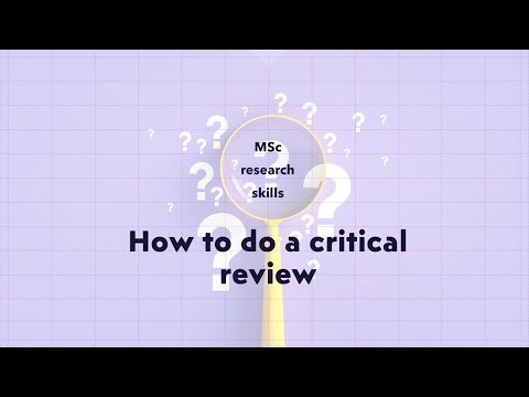 How to write a critical review: research skills for MSc students