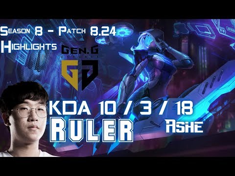 GEN Ruler ASHE vs EZREAL ADC - Patch 8.24 KR Ranked