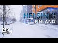 Winter In Helsinki Finland Snowfall Morning Walk Slow TV 4K