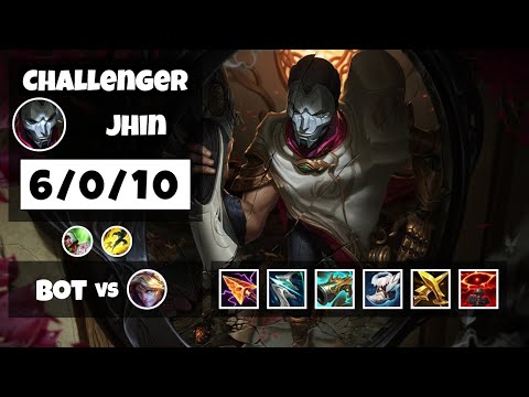 Jhin Bot Lane 11.12 Challenger Gameplay Replay S11 (6/0/10) - BR