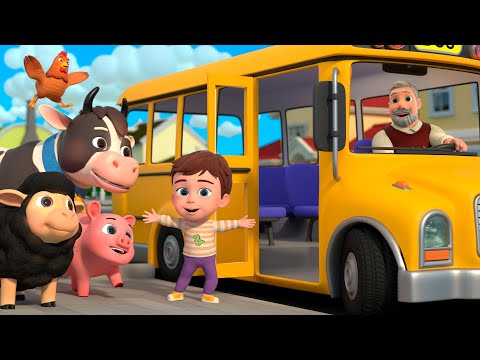 Wheels on the Bus (Farm Animals Version) | Almama Kids Songs & Nursery Rhymes