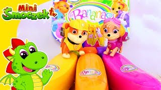 Psi Patrol: Skye i Rubble Jedzą BANANY NIESPODZIANKI - Zabawki Bajki Dla Dzieci Po Polsku