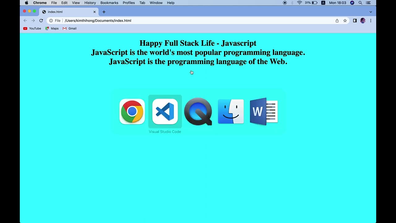 Basic Javascript Lesson 1:  Hello world, alert, console log