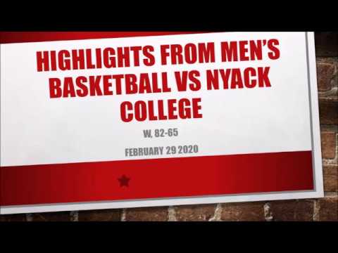 Men's Basketball Highlights vs Nyack College 02/29/20