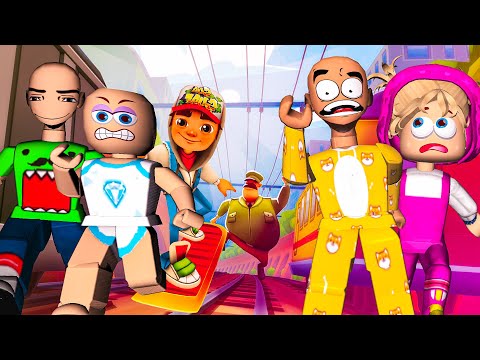 ROBLOX SUBWAY SURFERS W/BOBBY, JJ, MASH, AND PABLO | Roblox | Funny Moments