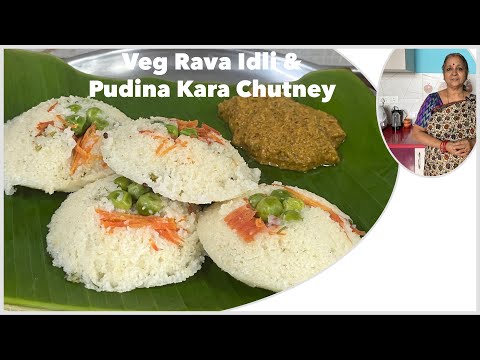 Südindisches Frühstücks-Combo I Veg Rava Idli & Pudina Kara Chutney I