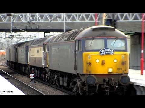 DRS and Freightliner Convoys at Stafford Station 0Z59/0Z35 - 14th December 2013.
