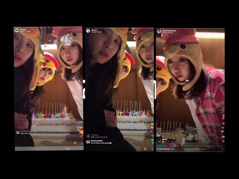 2ne1 10th anniversary combination cam from CL, BOM, DARA instagram live side to side