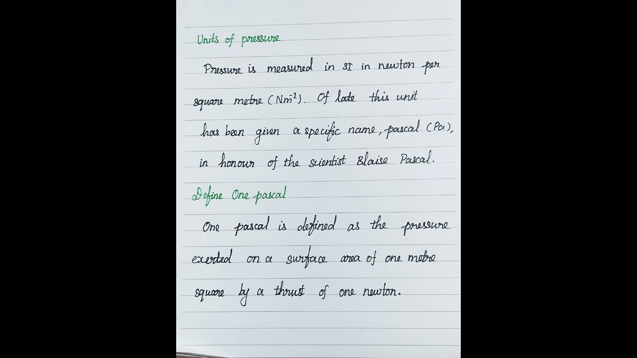 units of pressure||one pascal