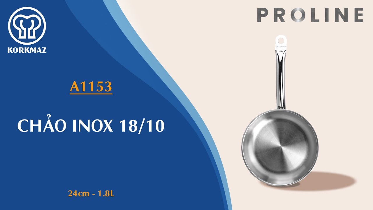 Chảo inox bếp từ cao cấp Korkmaz Proline 24cm - A1153