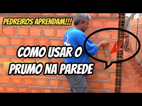 PEDREIROS APRENDAM!!  COMO USAR O PRUMO NA PAREDE