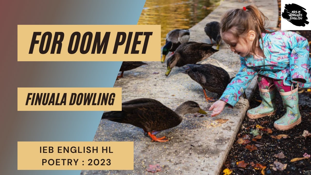 IEB Poetry 2023 : 'For Oom Piet' by Finuala Dowling