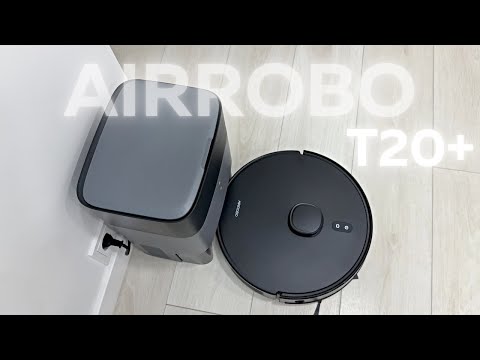 AIRROBO T30+ Robot Vacuum and Mop, 75-Day Self-Emptying, 12,000Pa Suction, Active Intelligent Obstacle Avoidance, Tangle-Free Brush, Carpet Avoidance, LiDAR Navigation, Smart Mapping, White video review thumbnail