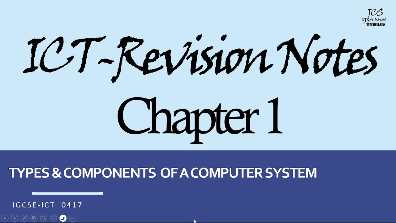 IGCSE-ICT: Chapter 1: Types and Components of Computer Systems