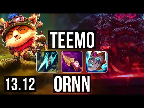TEEMO vs ORNN (TOP) | 6/0/3, Rank 6 Teemo, Dominating | KR Master | 13.12