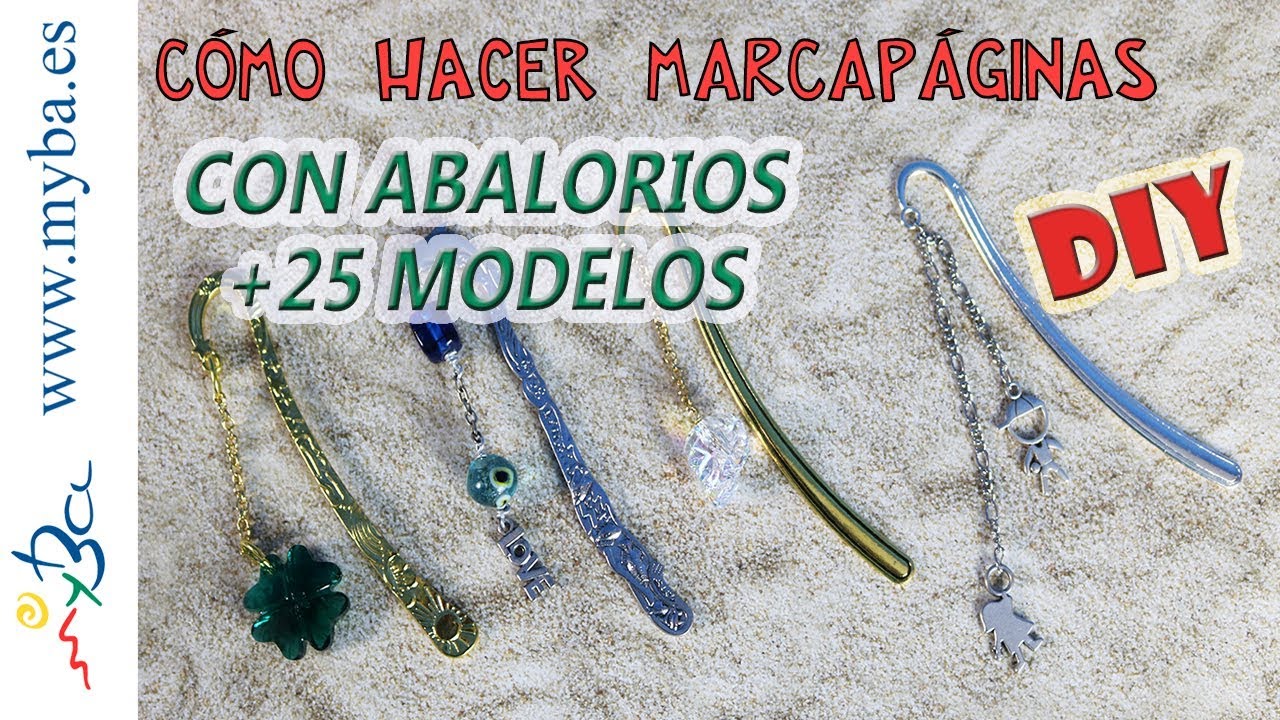 Cómo hacer marcapáginas o puntos de libro DIY con abalorios. Más de 25 modelos.Regalo ideal.