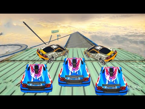 Impossible Car Tracks 3D - Blue Sport Car Driving Stunt Simulator Camaping Mode - Android Gameplay