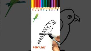 Draw a Parrot/Bird using Number 2 #easydrawing #kidsvideo #drawfromnumber #drawingforkids